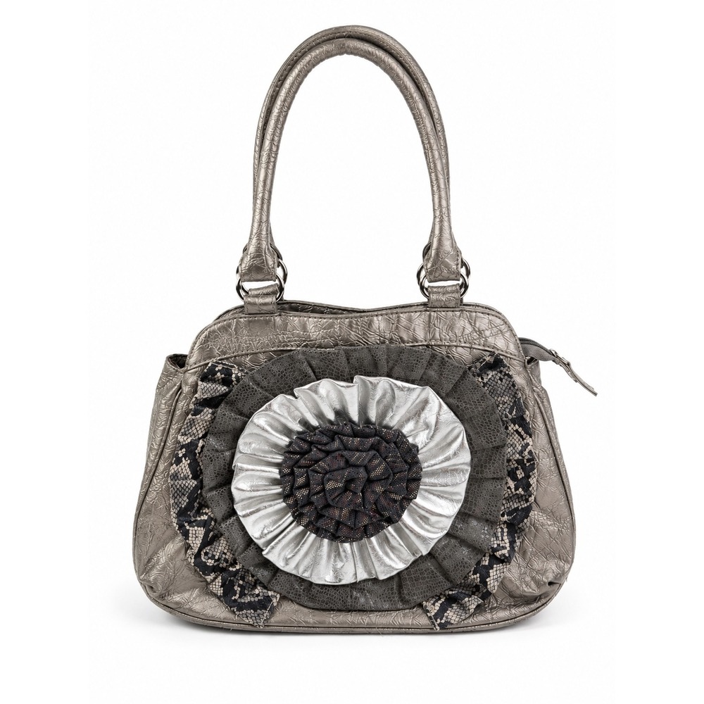 Chateau Vintage Y2K Floral Rosette Metallic Boho Shoulder Bag Purse